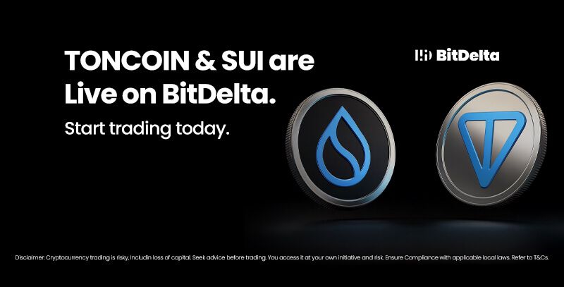 BitDelta Lists Toncoin (TON) & Sui (SUI) – Trade the Latest Layer-1 Tokens